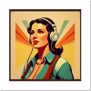 Country Singer Western Girl Retro Music Store Merch Posters and Art